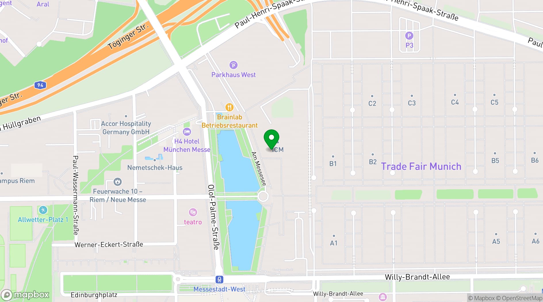 Map showing CCN – Conference Center North Messe München