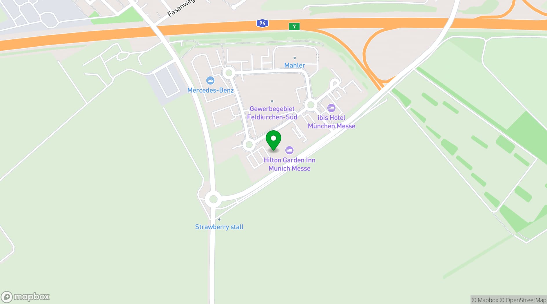 Map showing Hilton Garden Inn Munich Messe