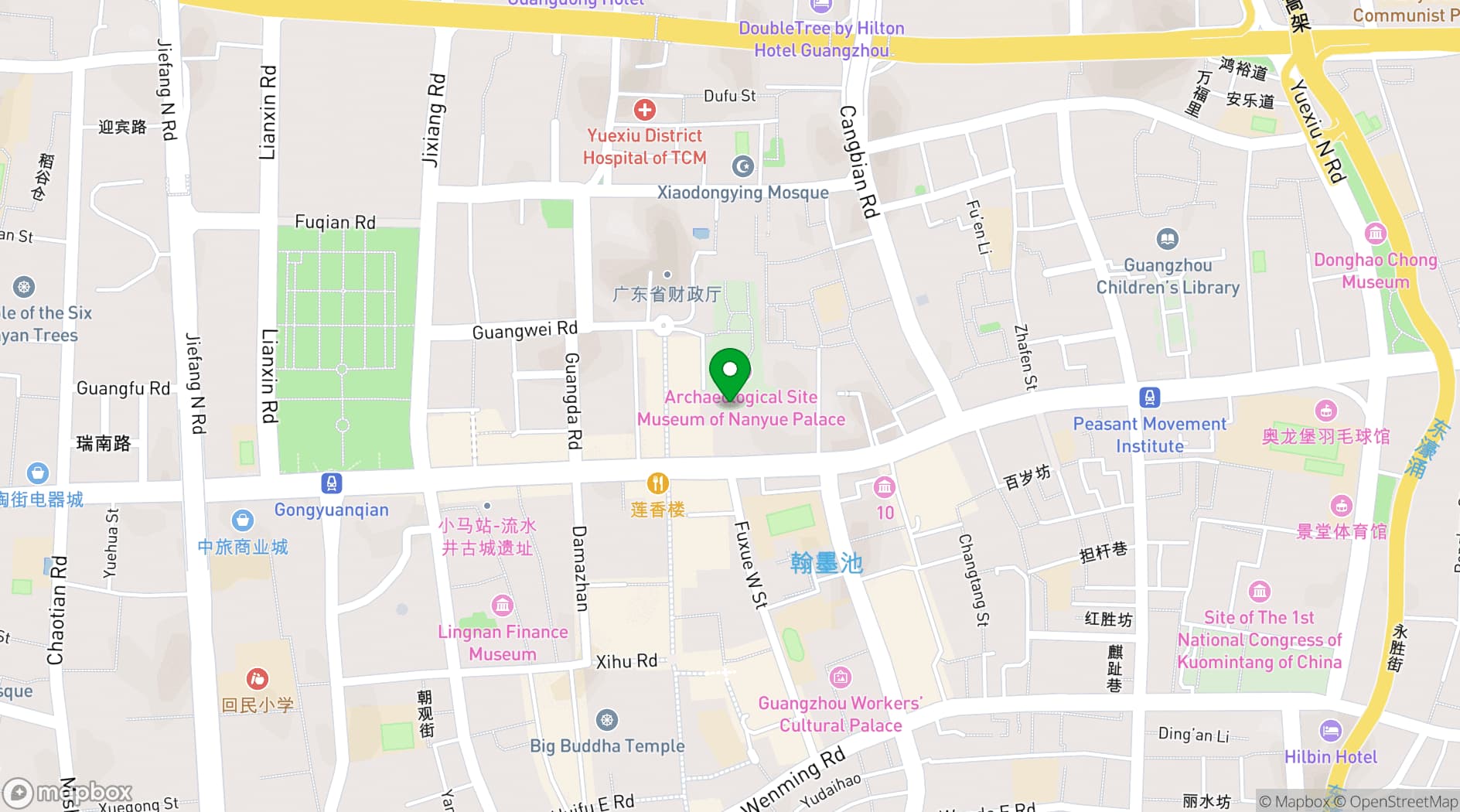 Map showing Kempinski Residences Guangzhou