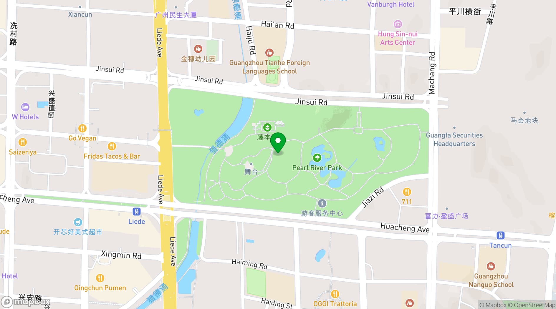 Map showing Maxx Guangzhou Zhujiang New Town