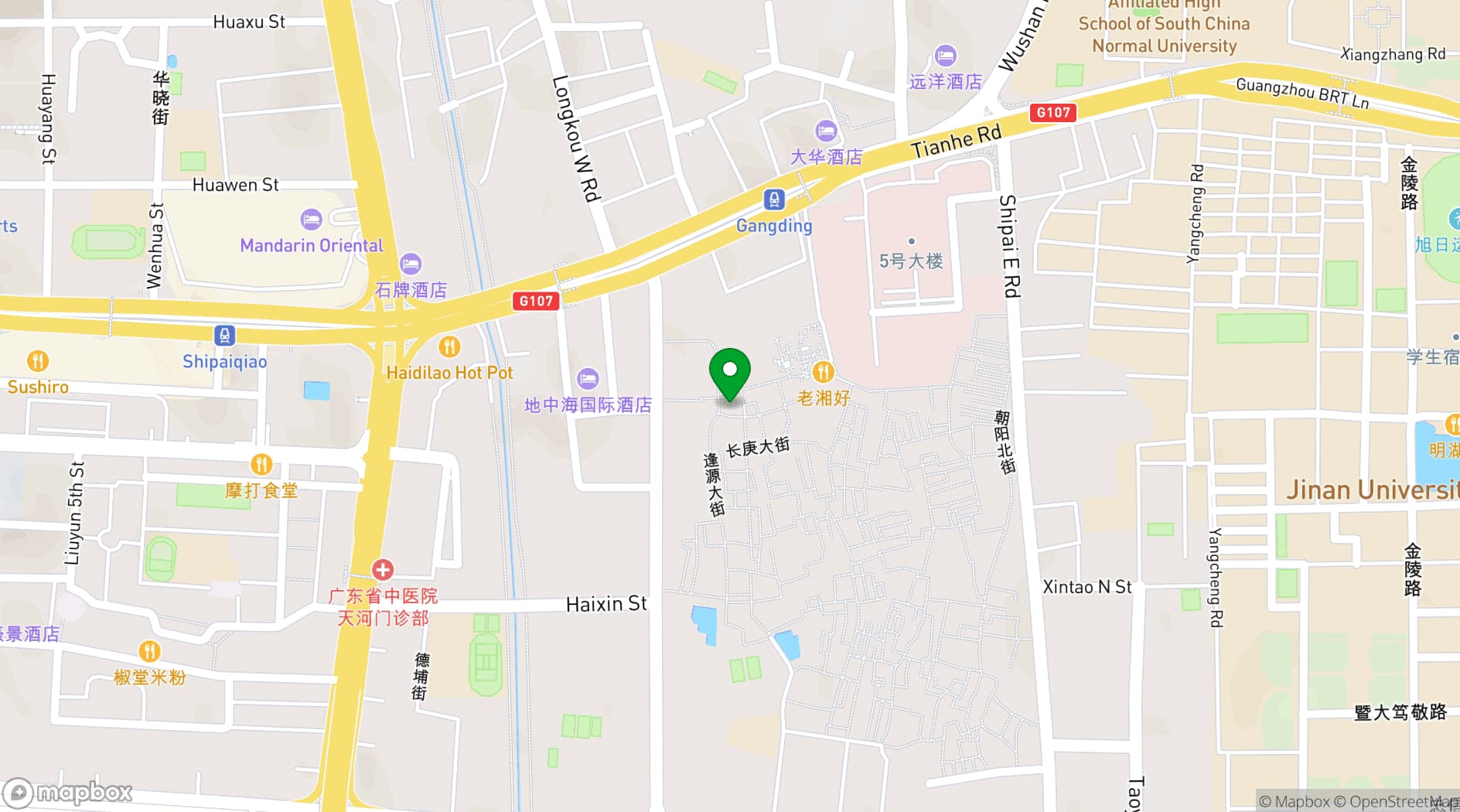 Map showing Mandarin Oriental, Guangzhou