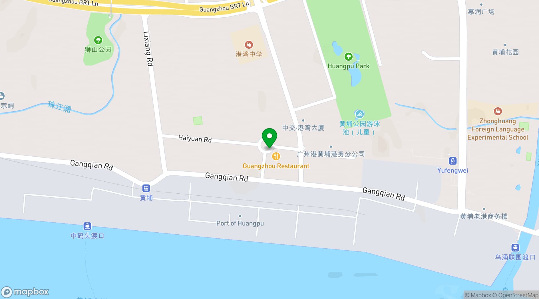 Map showing Guangzhou Yuehai Hotel