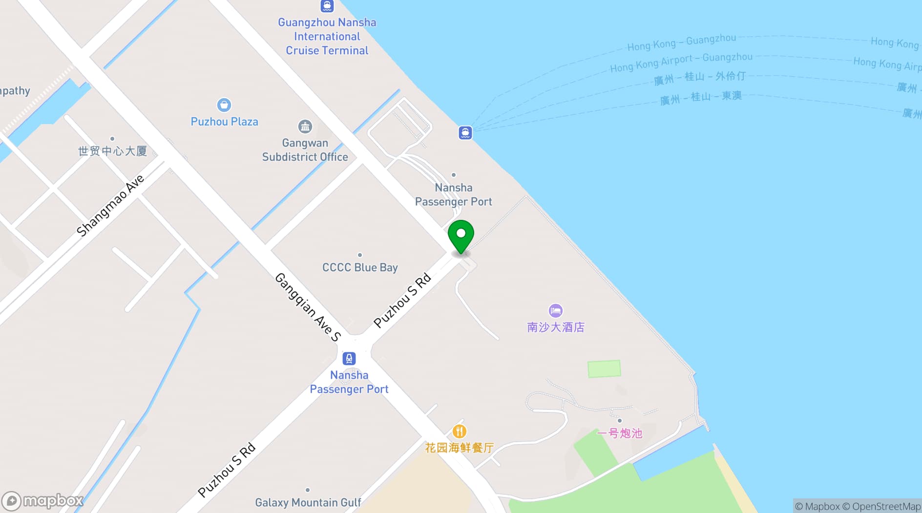 Map showing Nansha Grand Hotel