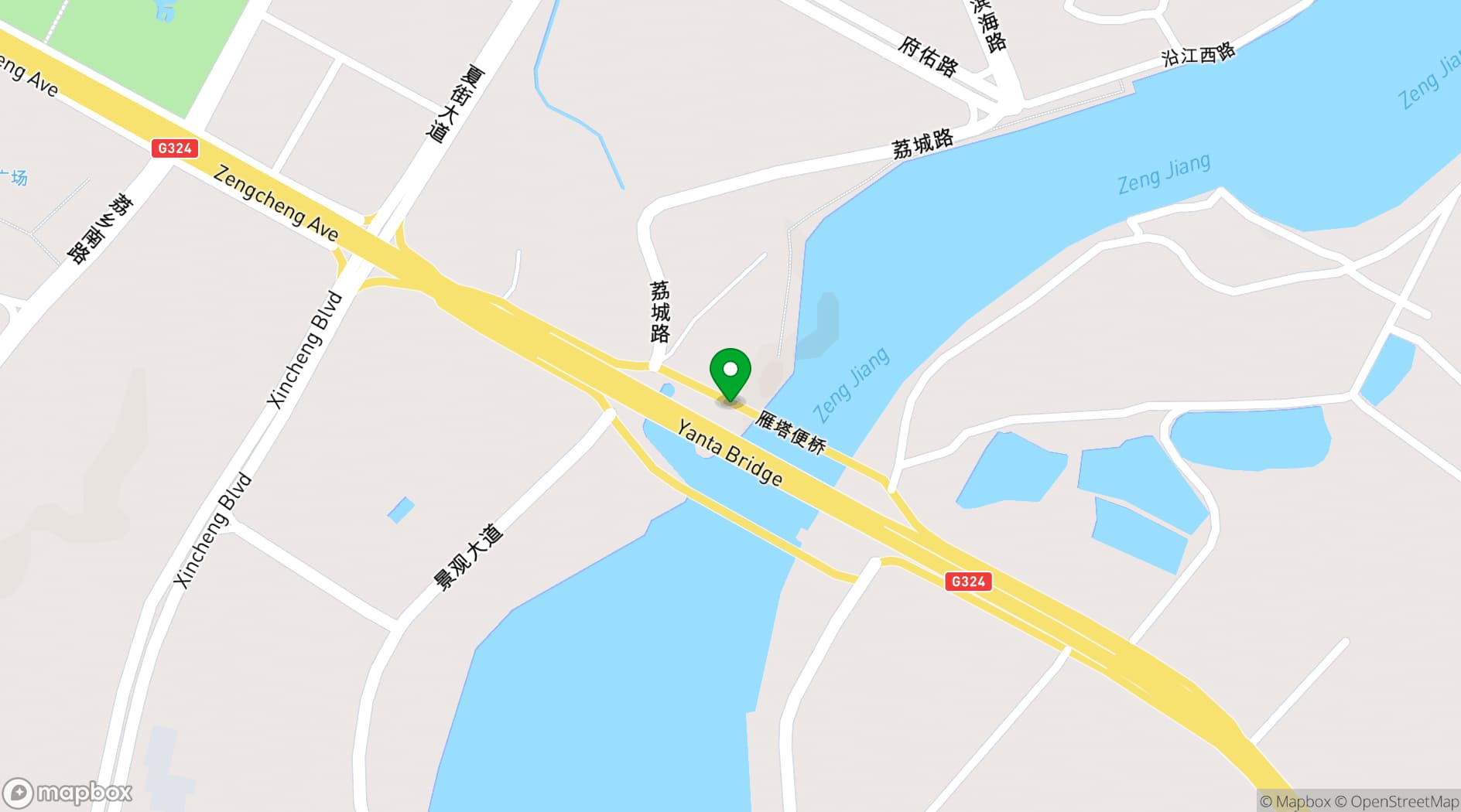 Map showing Zeng Cheng Hotel Guangzhou