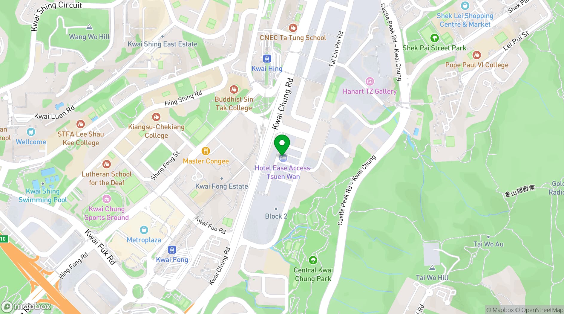 Map showing Hotel Ease ‧ Tsuen Wan