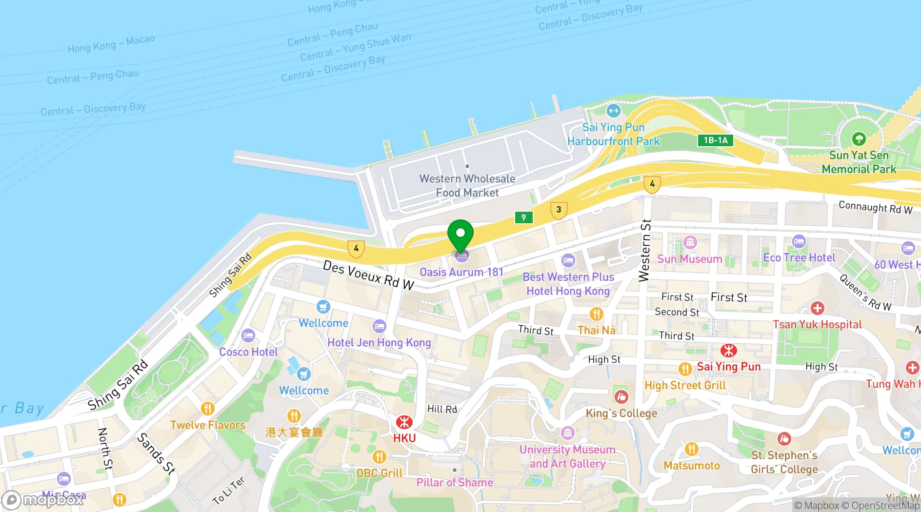 Map showing One-Eight-One Hotel & Serviced Residences