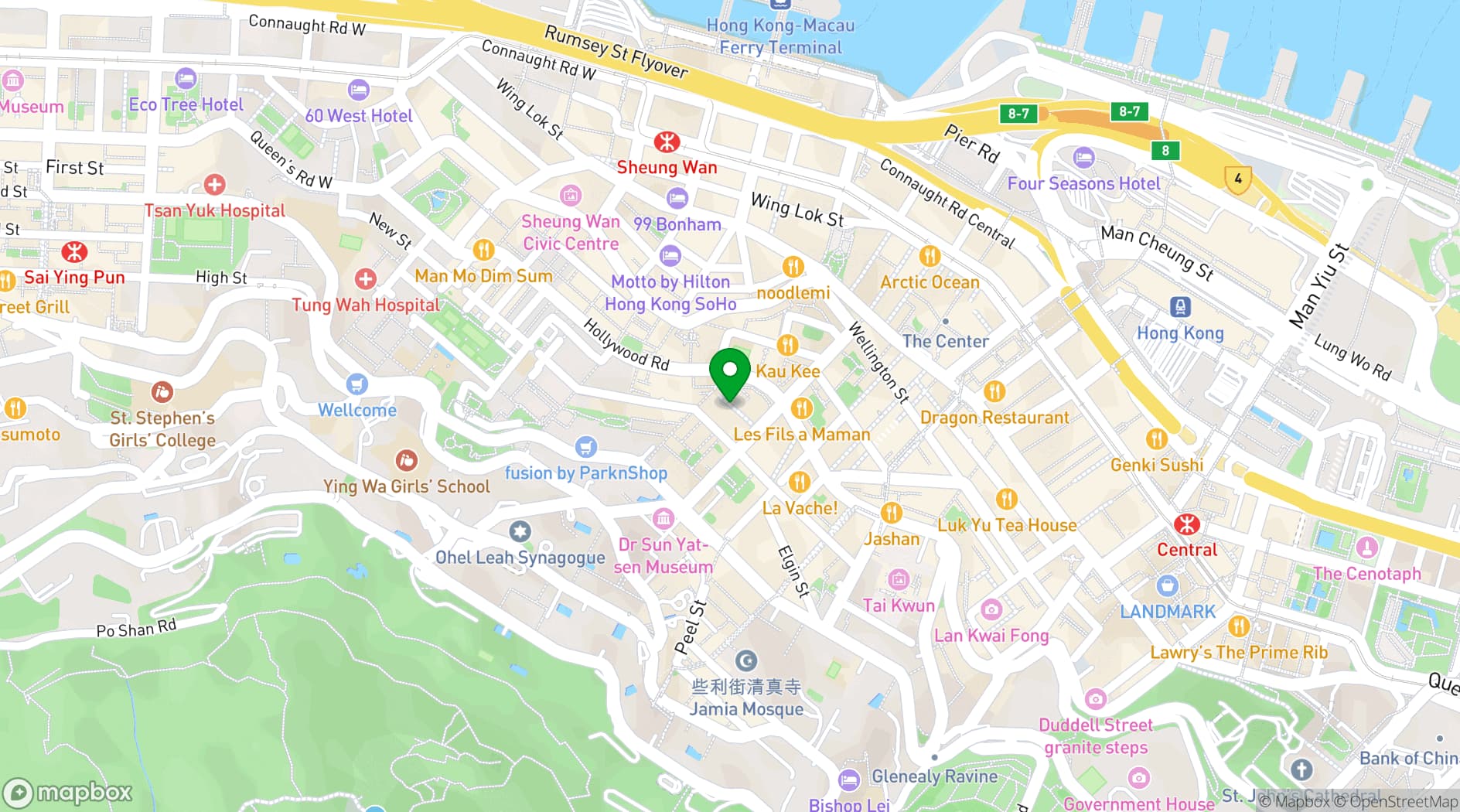 Map showing PMQ