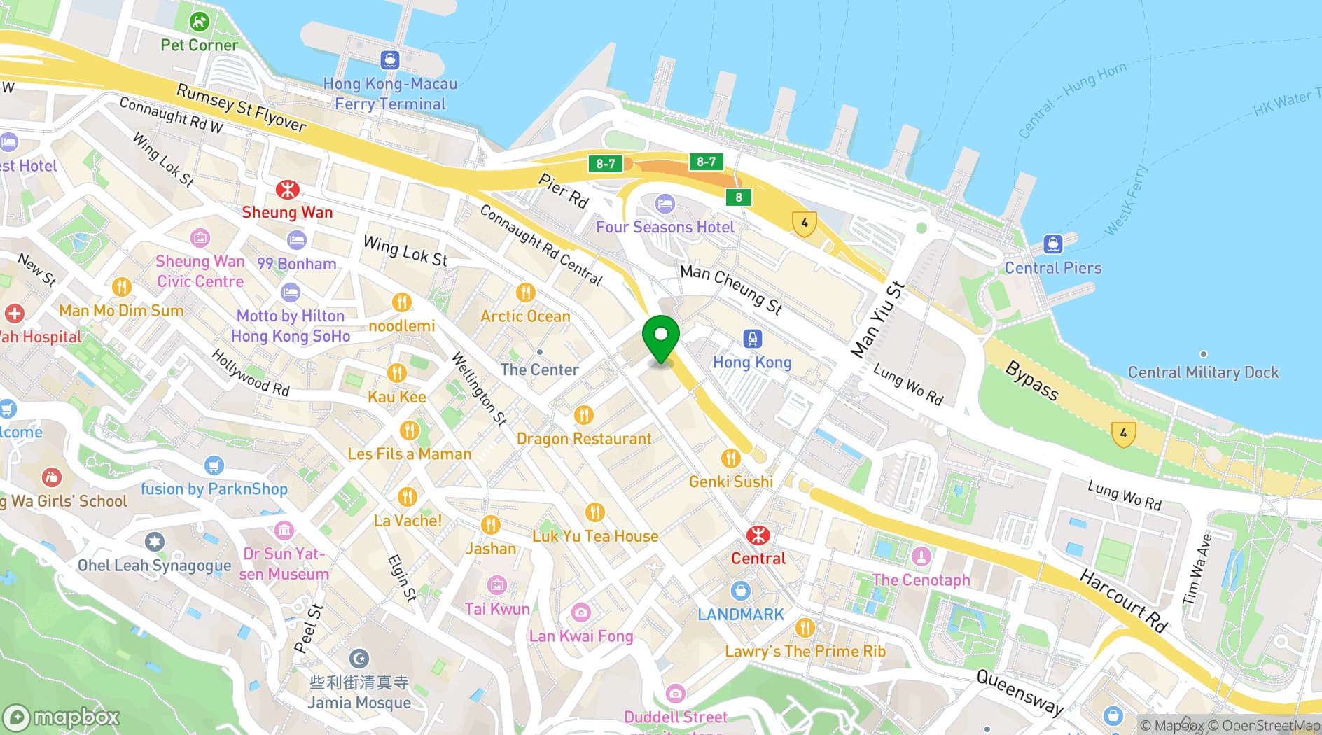 Map showing The Hong Kong Bankers Club