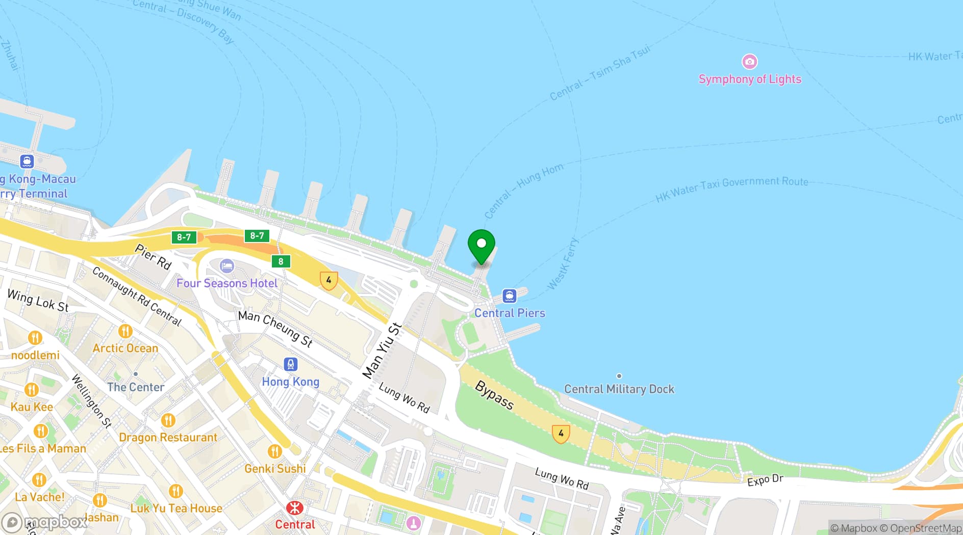 Map showing Hong Kong Maritime Museum