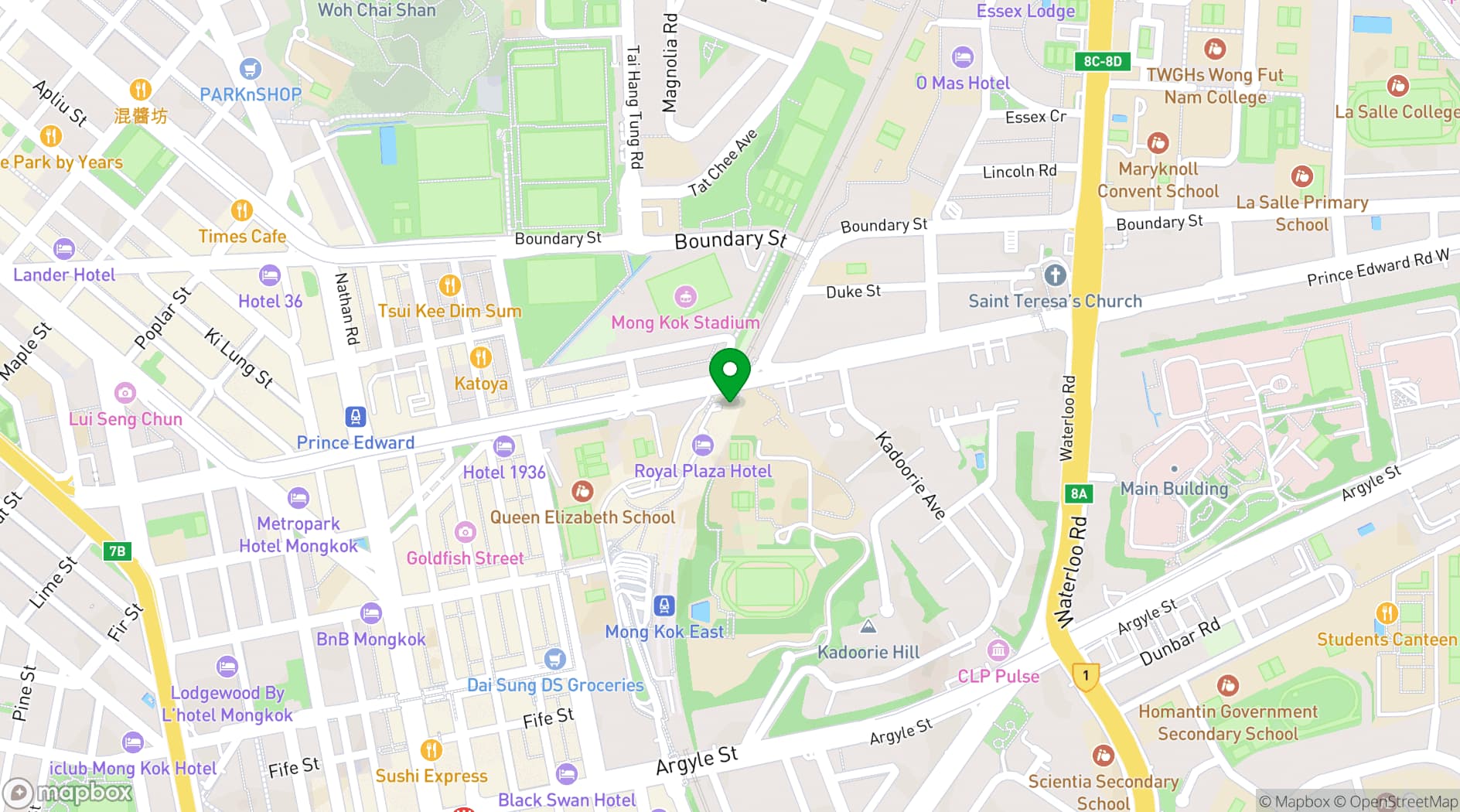Map showing Royal Plaza Hotel