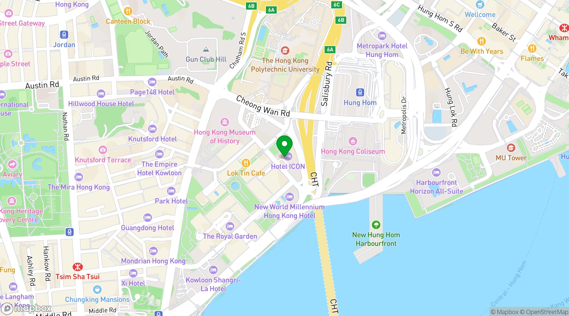 Map showing Hotel ICON