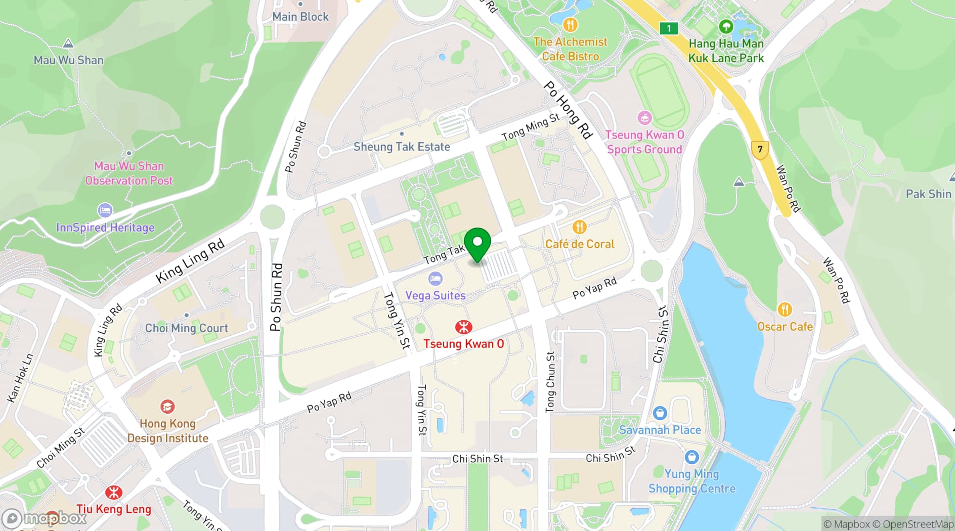Map showing Crowne Plaza Hong Kong Kowloon East