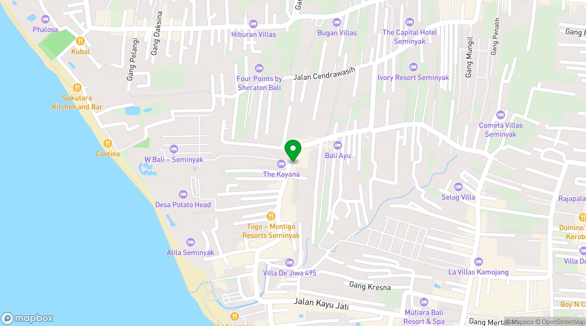 Map showing Da Maria