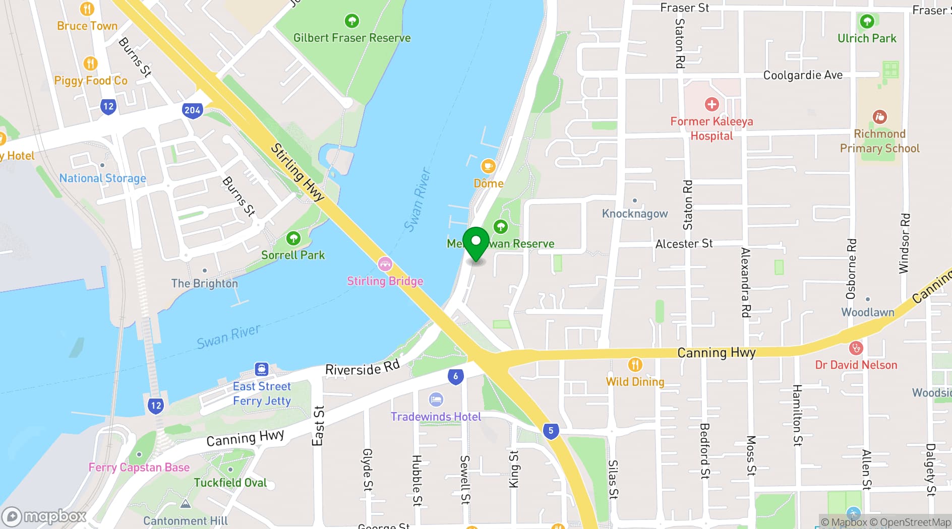 Map showing The Left Bank