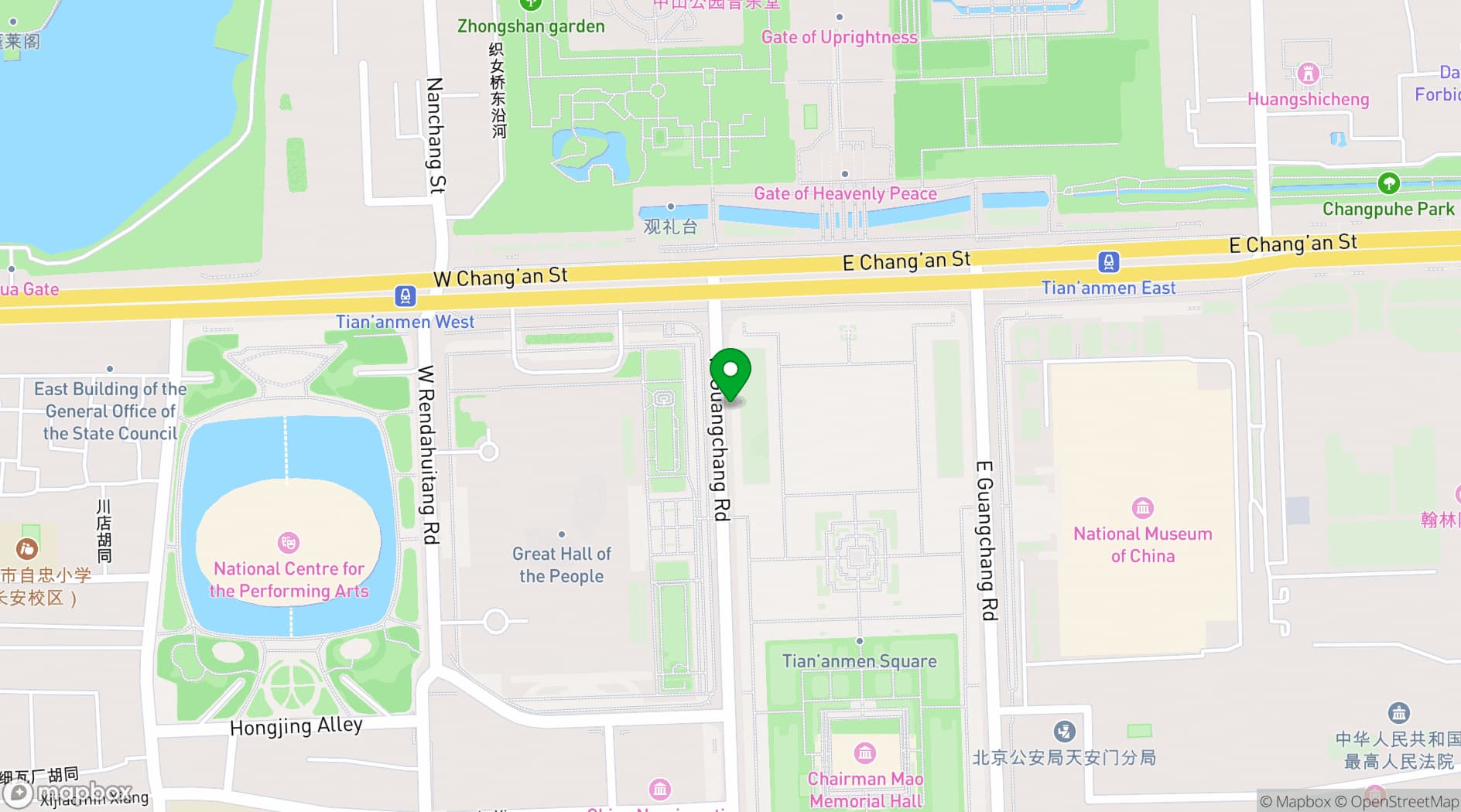Map showing National Centre for the Performing Arts