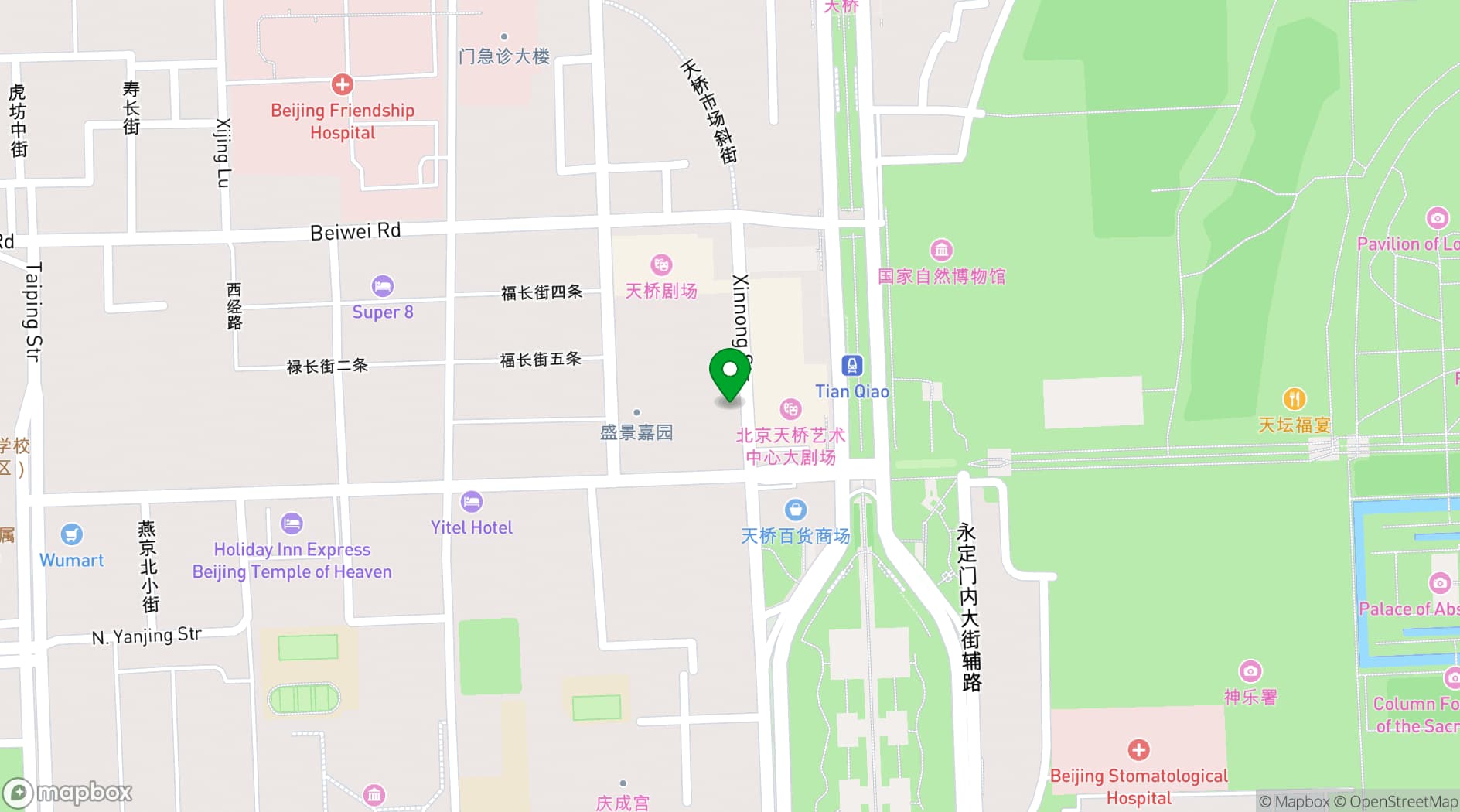 Map showing Holiday Inn Beijing Temple Of Heaven