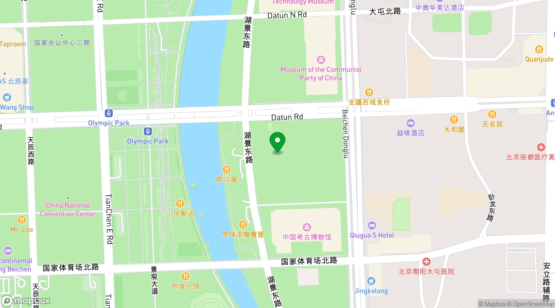 Map showing National Aquatics Center - Water Cube