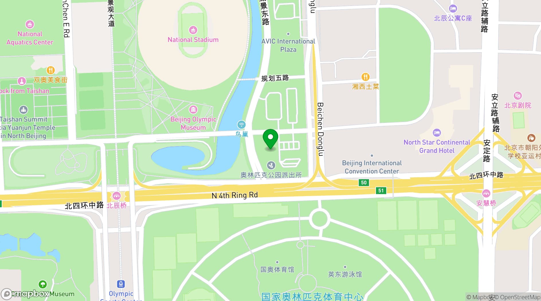 Map showing Beijing Yanqi Lake International Convention & Exhibition Center