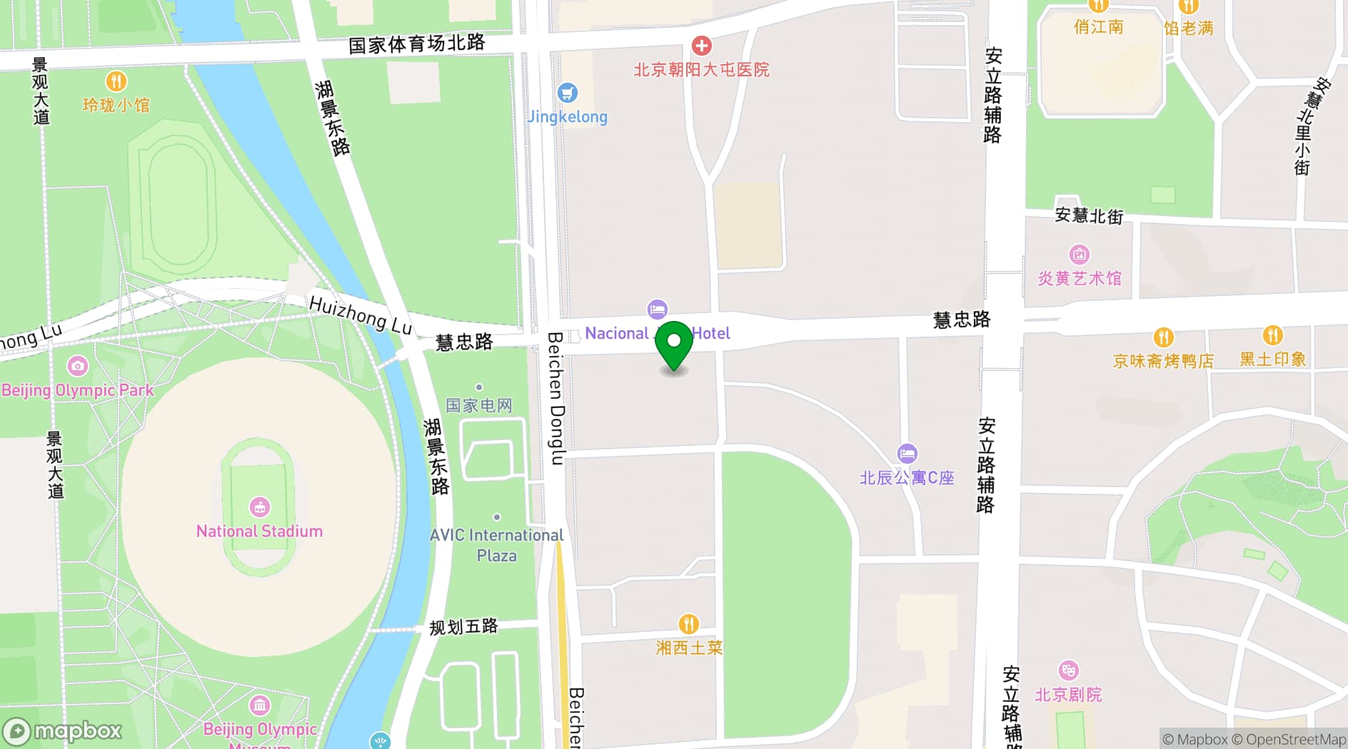 Map showing National Stadium