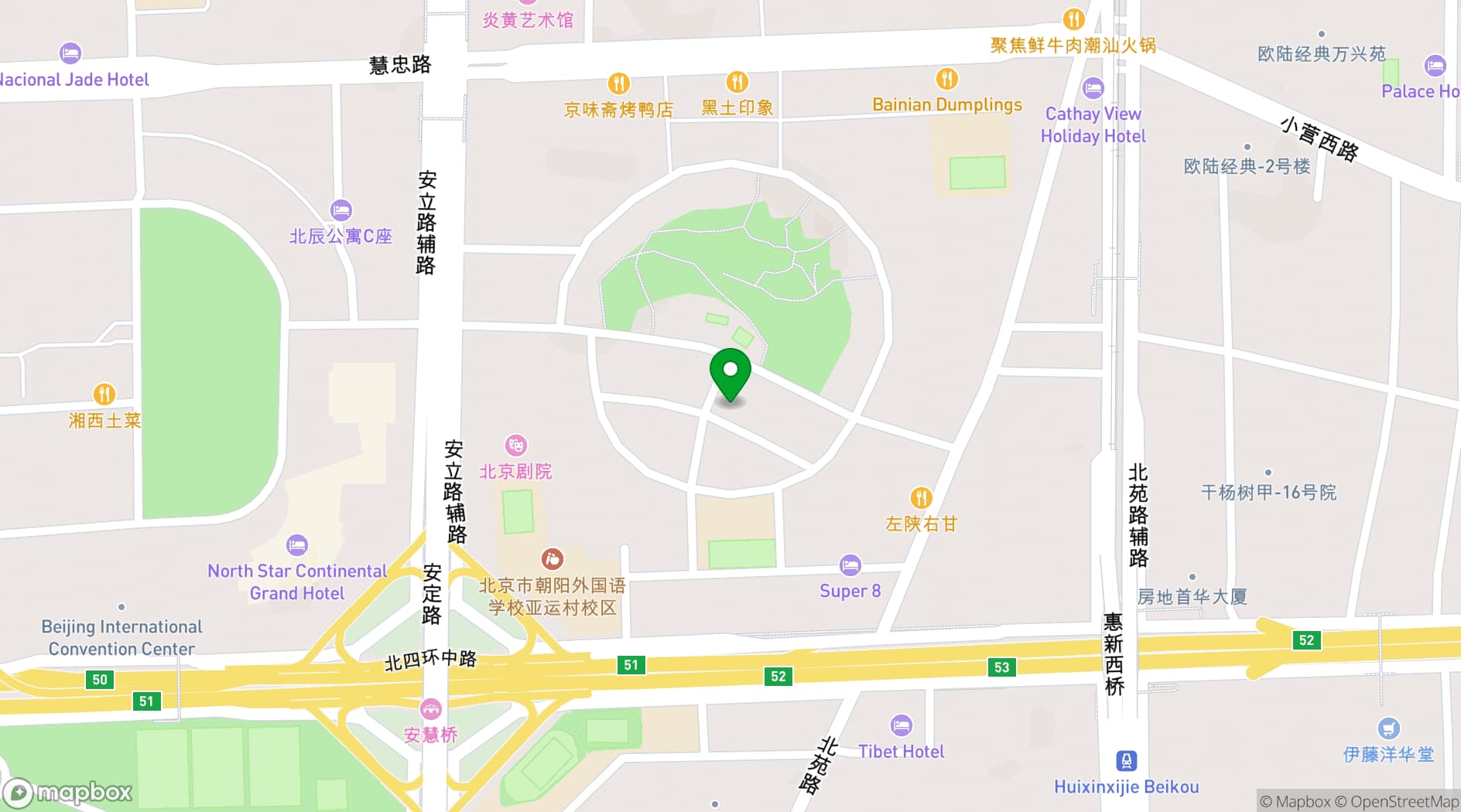 Map showing Beijing Continental Grand Hotel