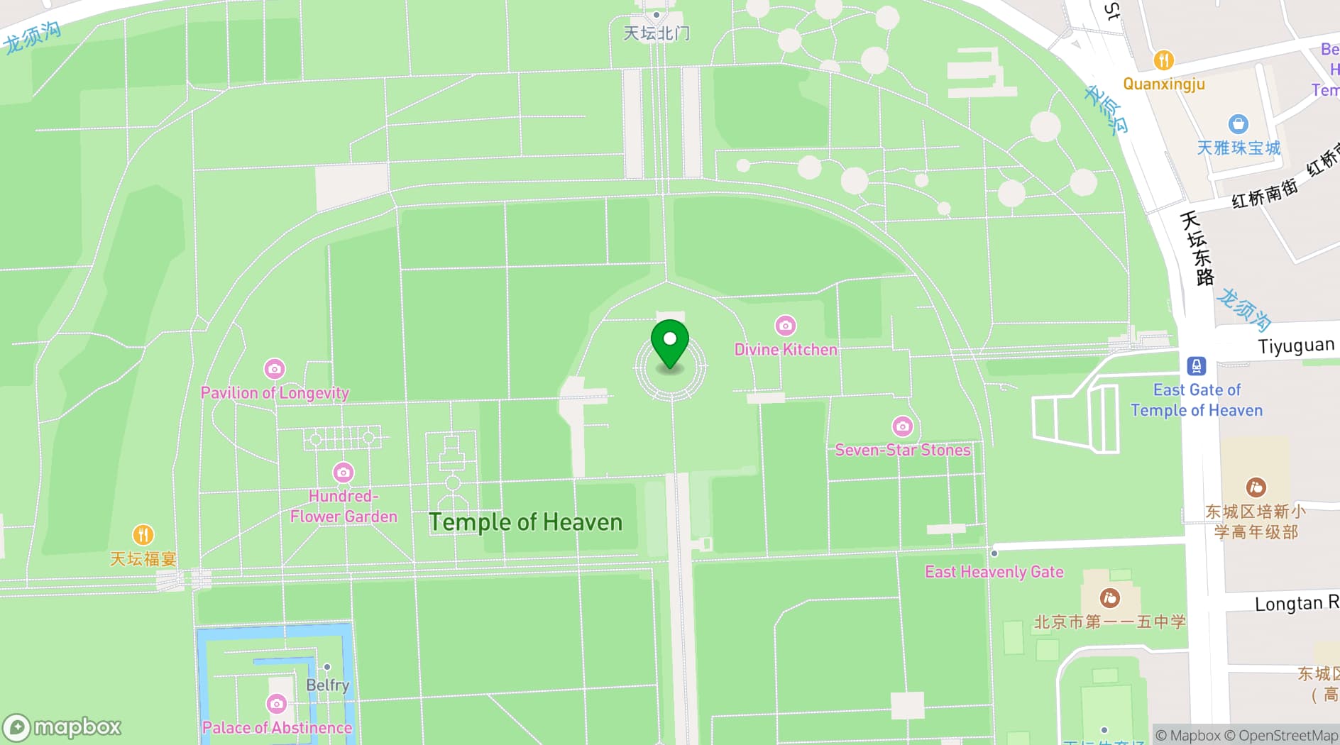 Map showing Temple of Heaven Park