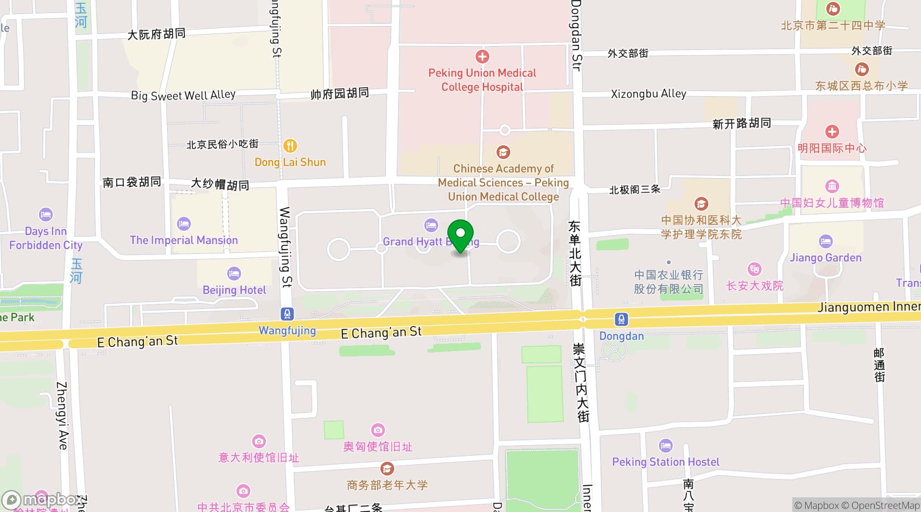 Map showing Beijing Hotel International Convention Center