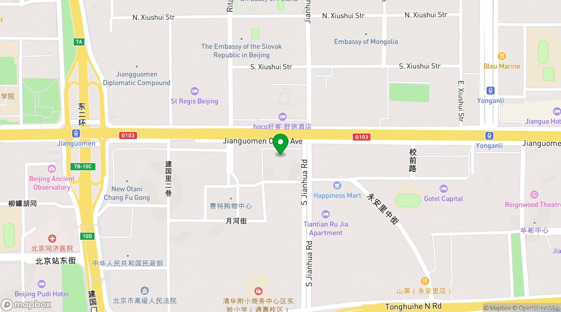 Map showing Sofitel Beijing Central