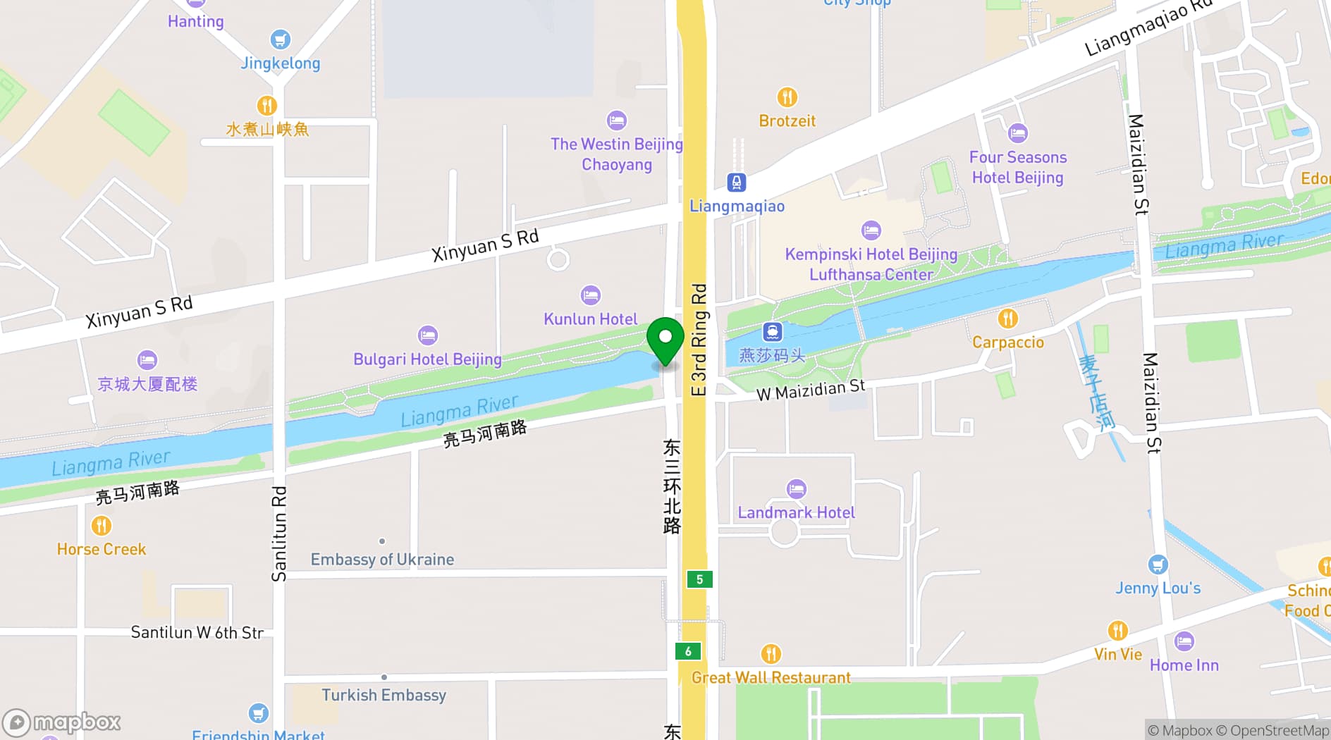 Map showing InterContinental Beijing Sanlitun