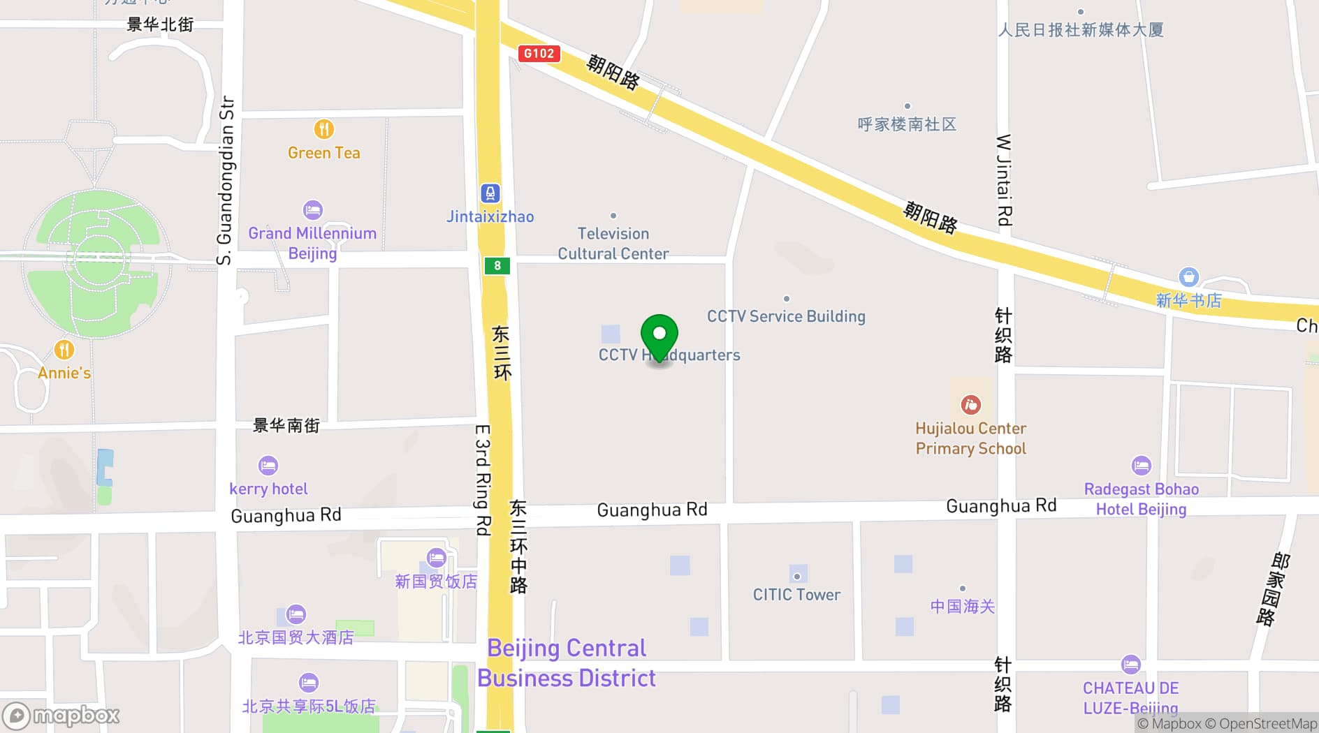 Map showing Kerry Hotel, Beijing