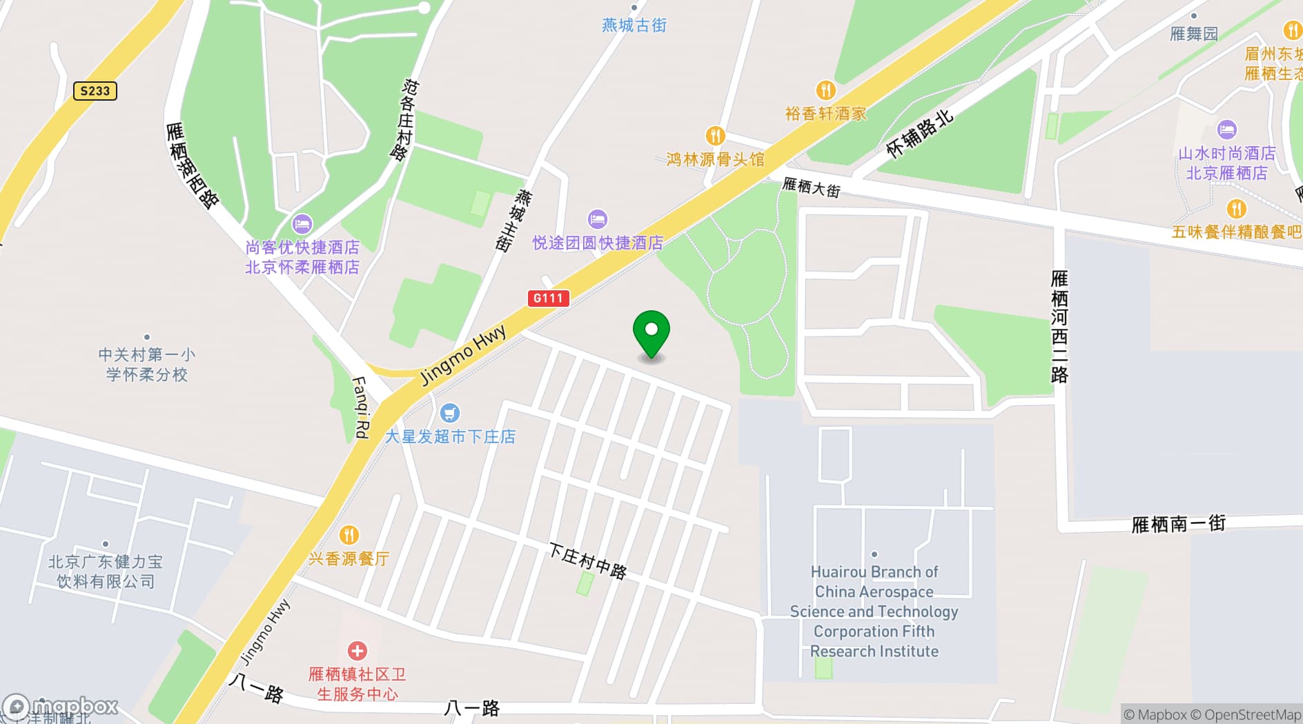 Map showing Sunrise Kempinski Hotel Beijing
