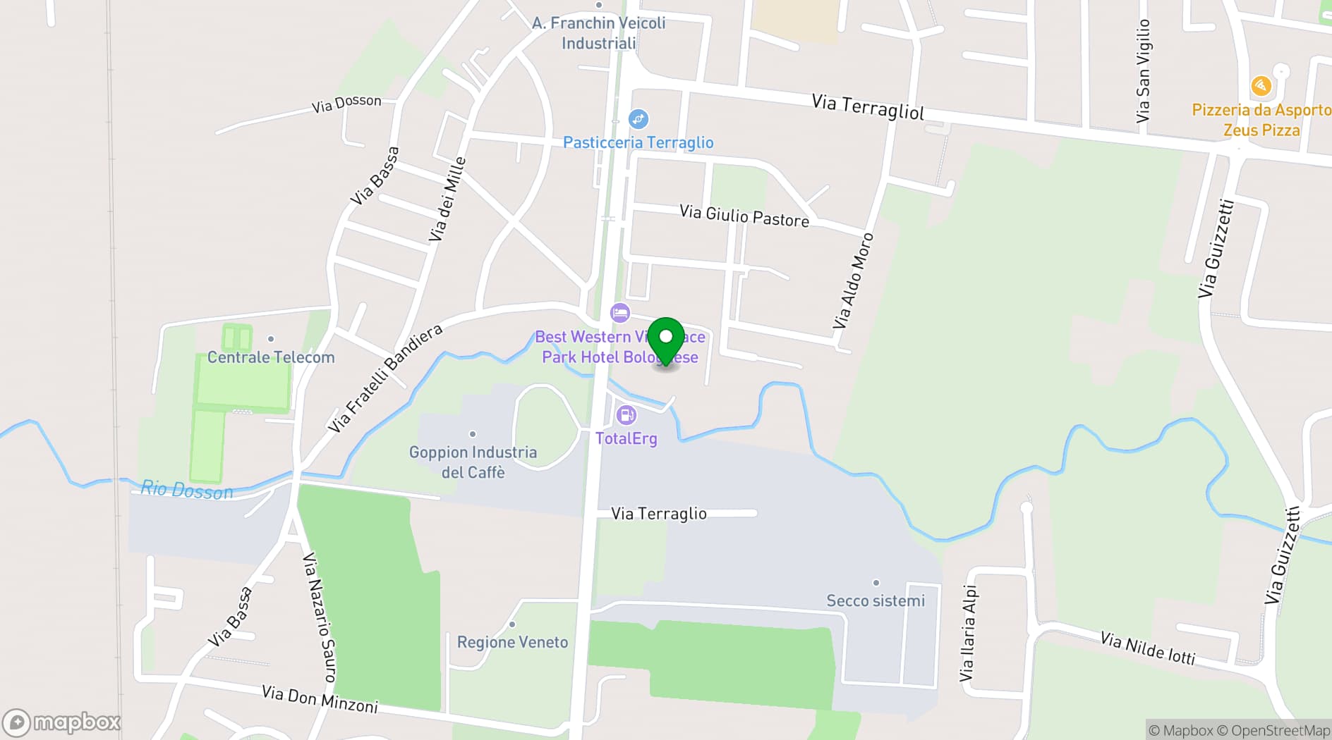 Map showing Villa Pace Park Hotel Bolognese