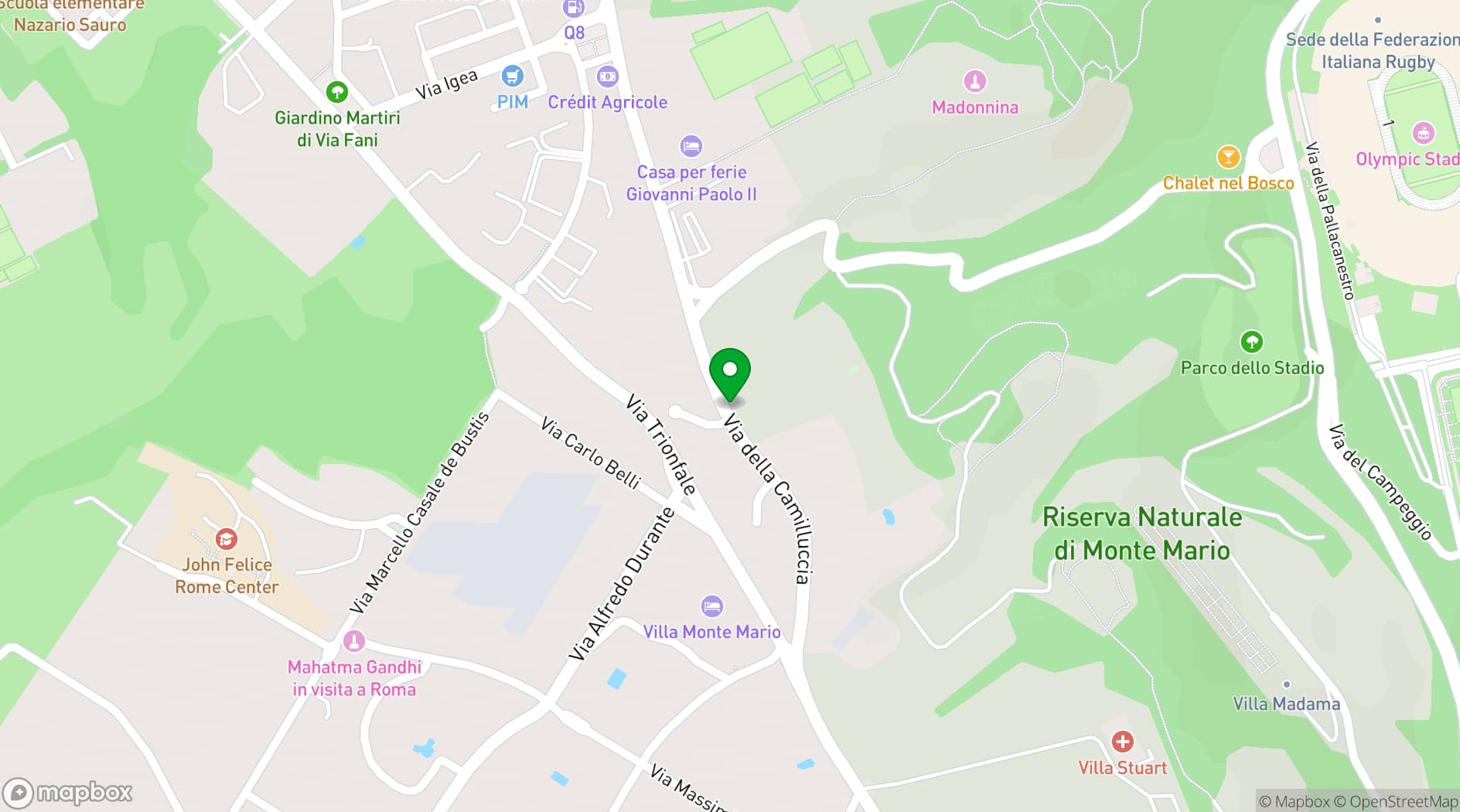 Map showing Villa Parco della Vittoria