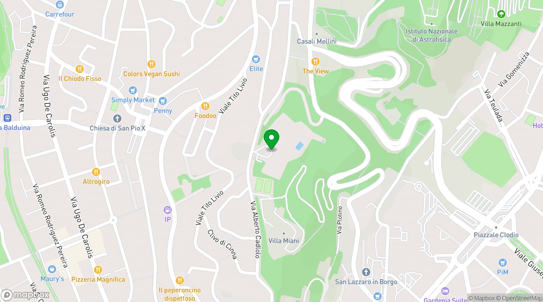 Map showing Rome Cavalieri, A Waldorf Astoria Hotel