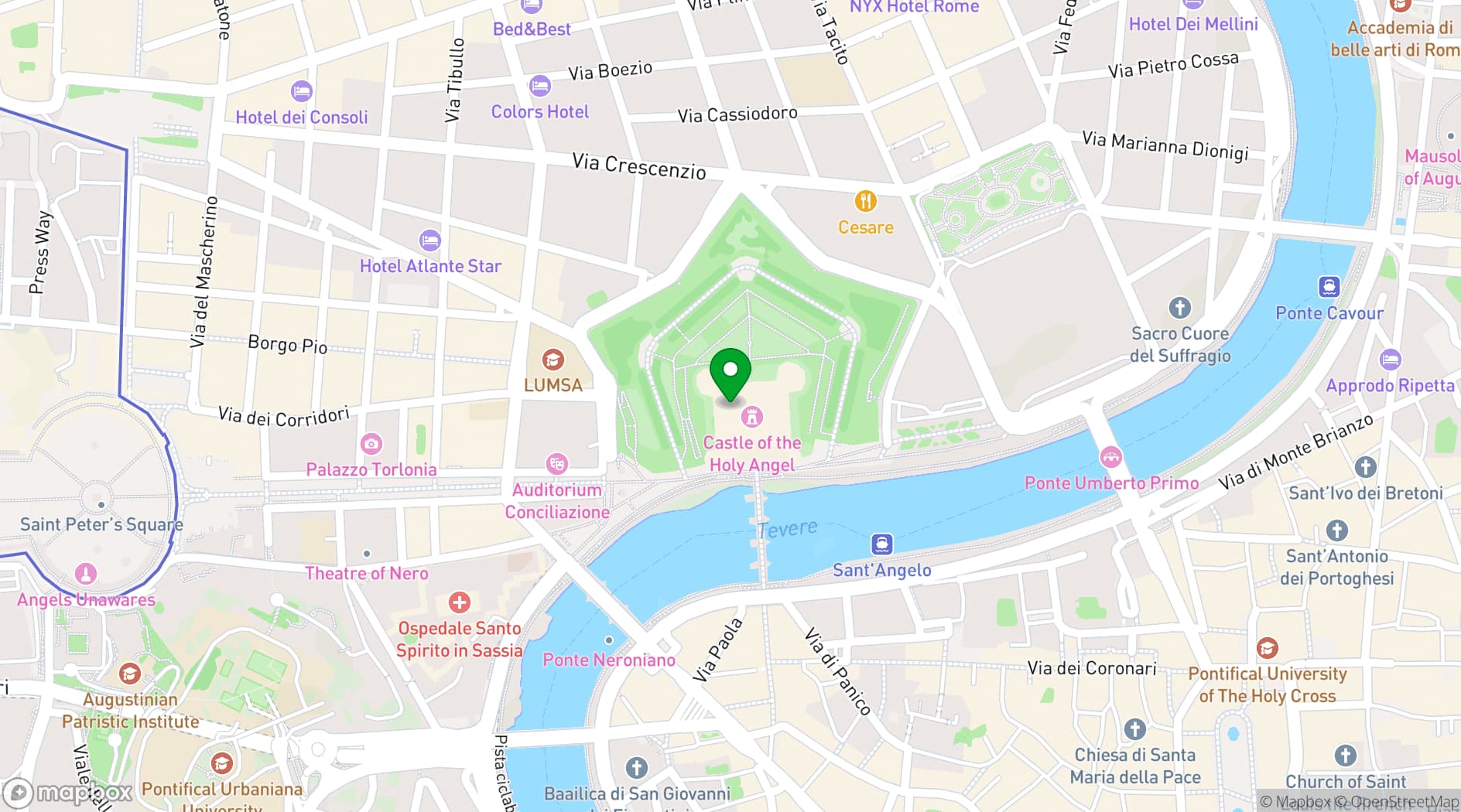 Map showing Le Terrazze Castel Sant'Angelo