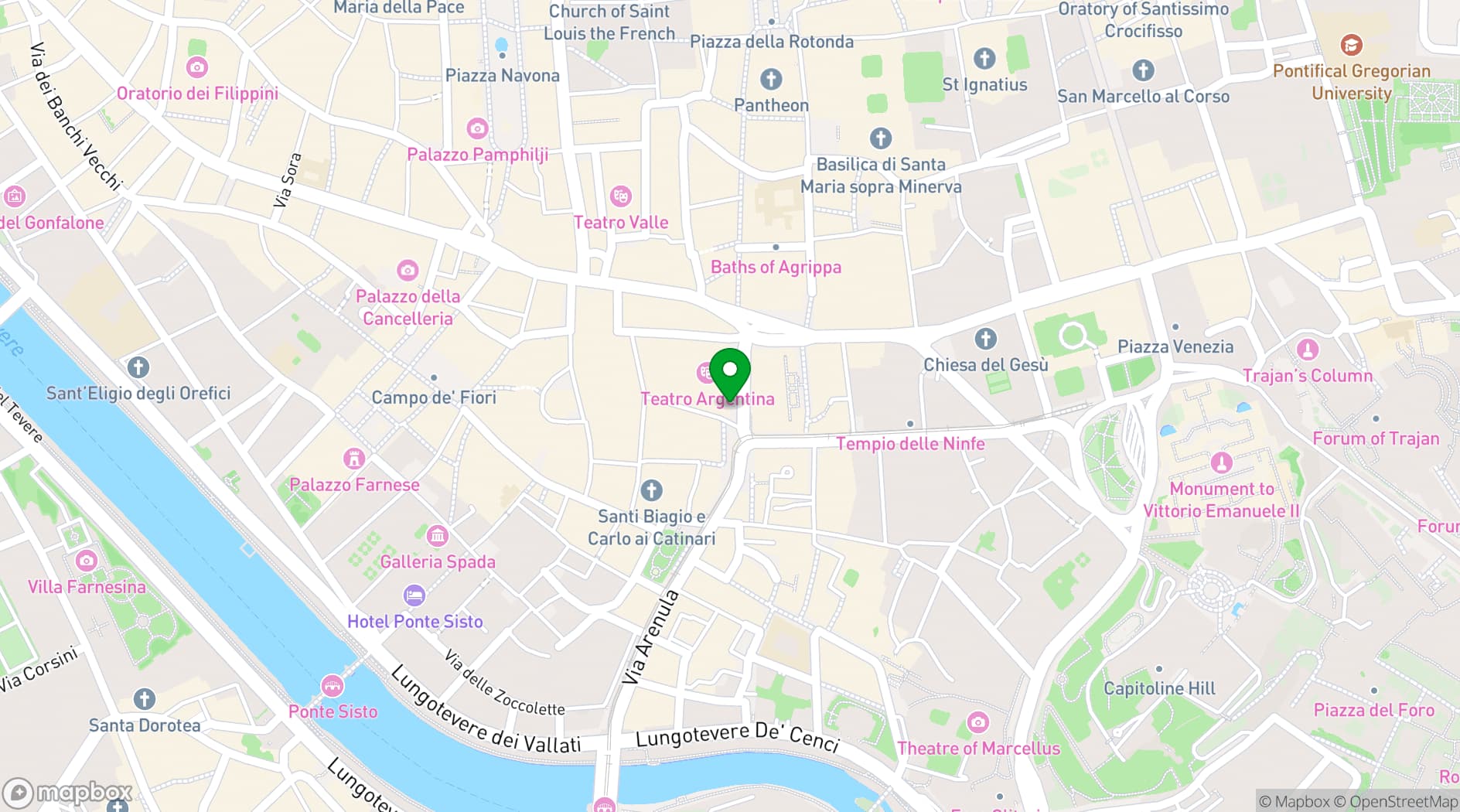 Map showing Torre Argentina Relais