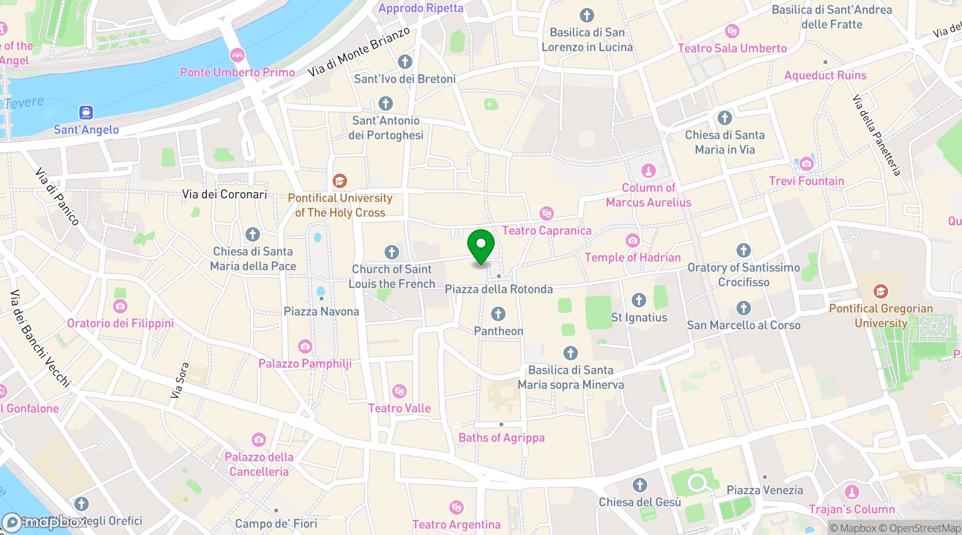 Map showing Pantheon Rome