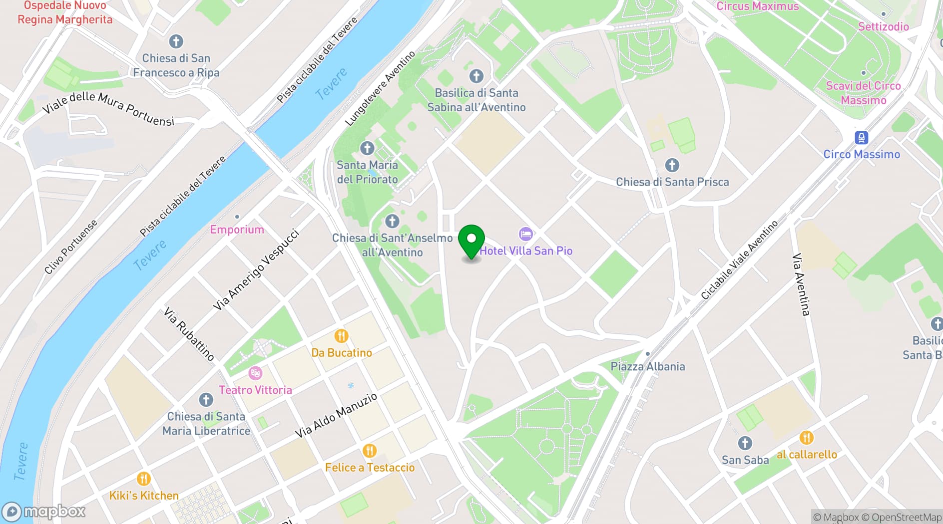 Map showing Hotel Major Aventinus