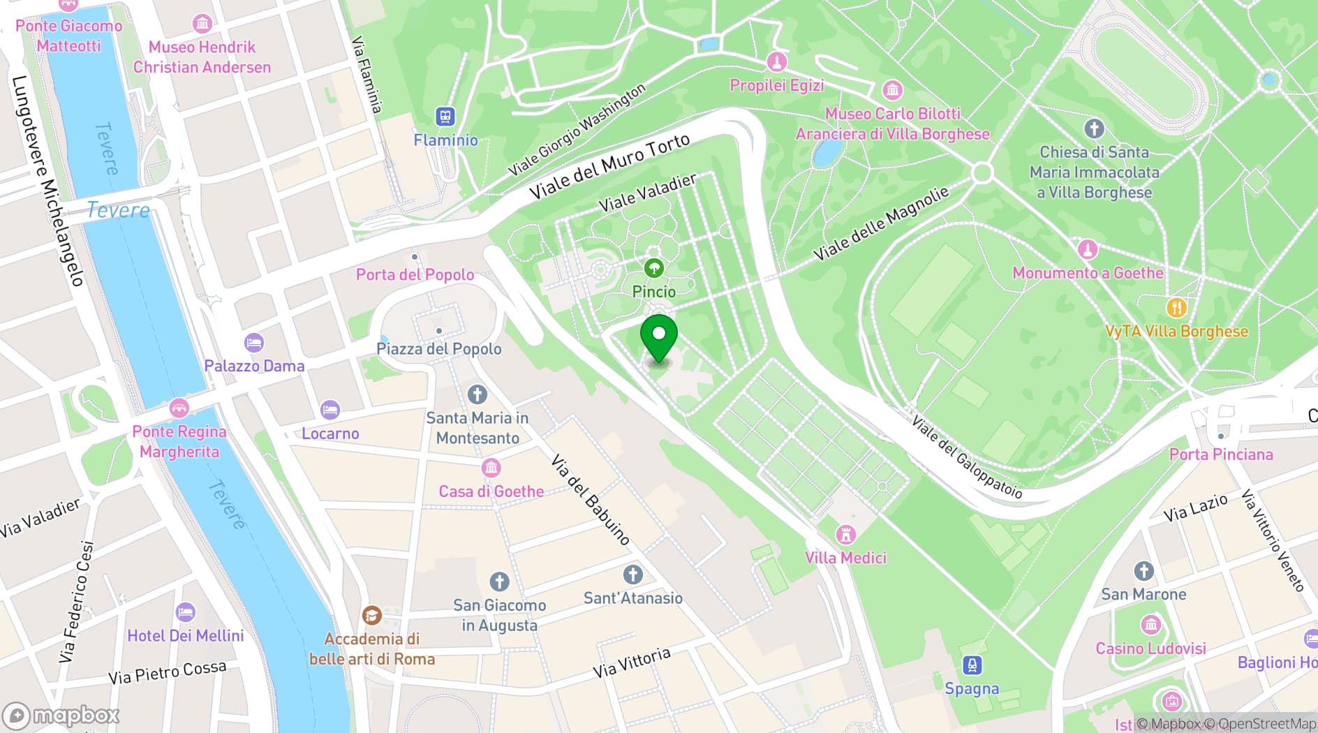 Map showing Casina Valadier