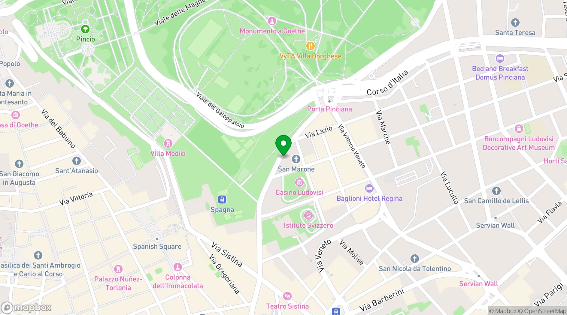 Map showing Ristorante Mirabelle