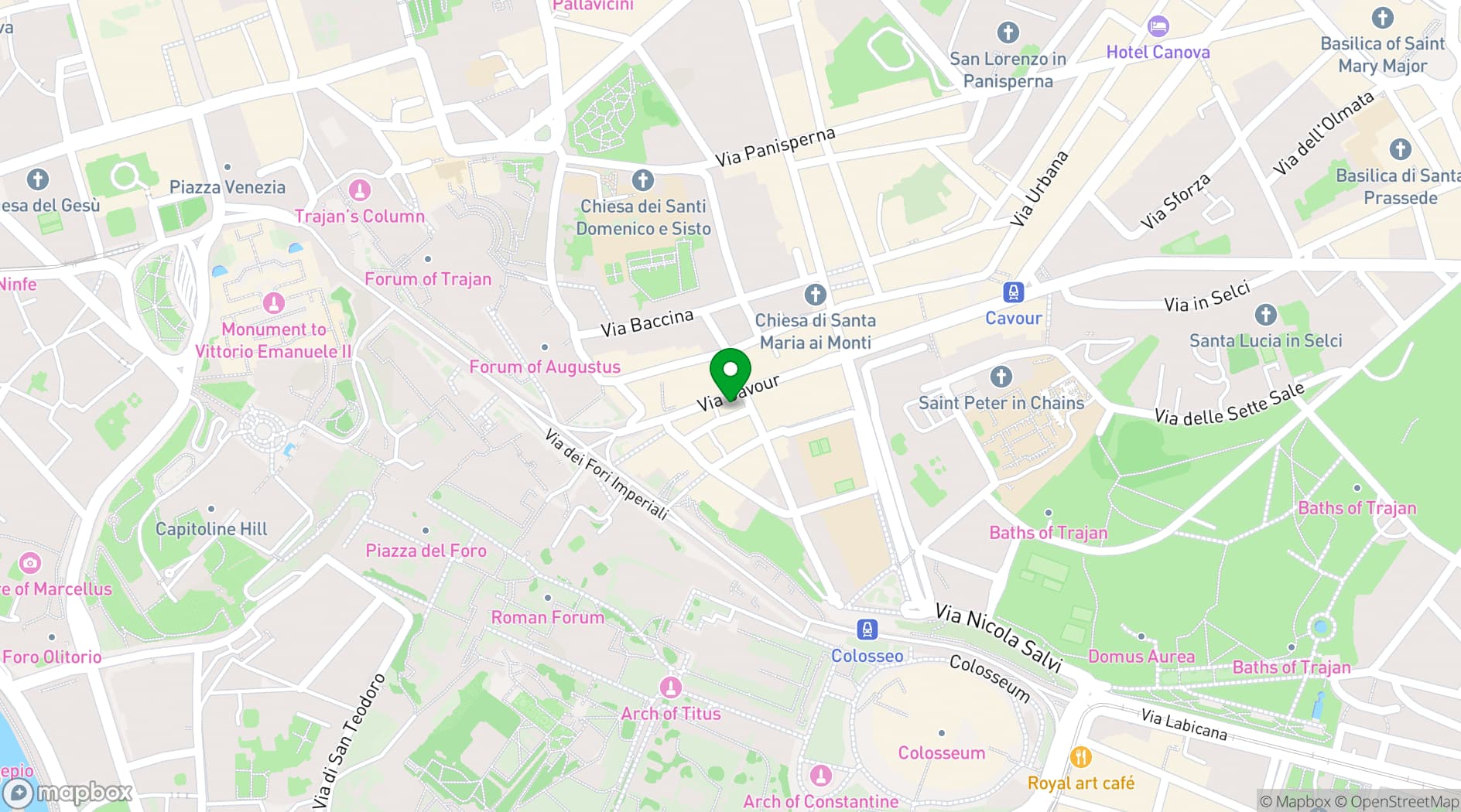 Map showing Hotel Forum