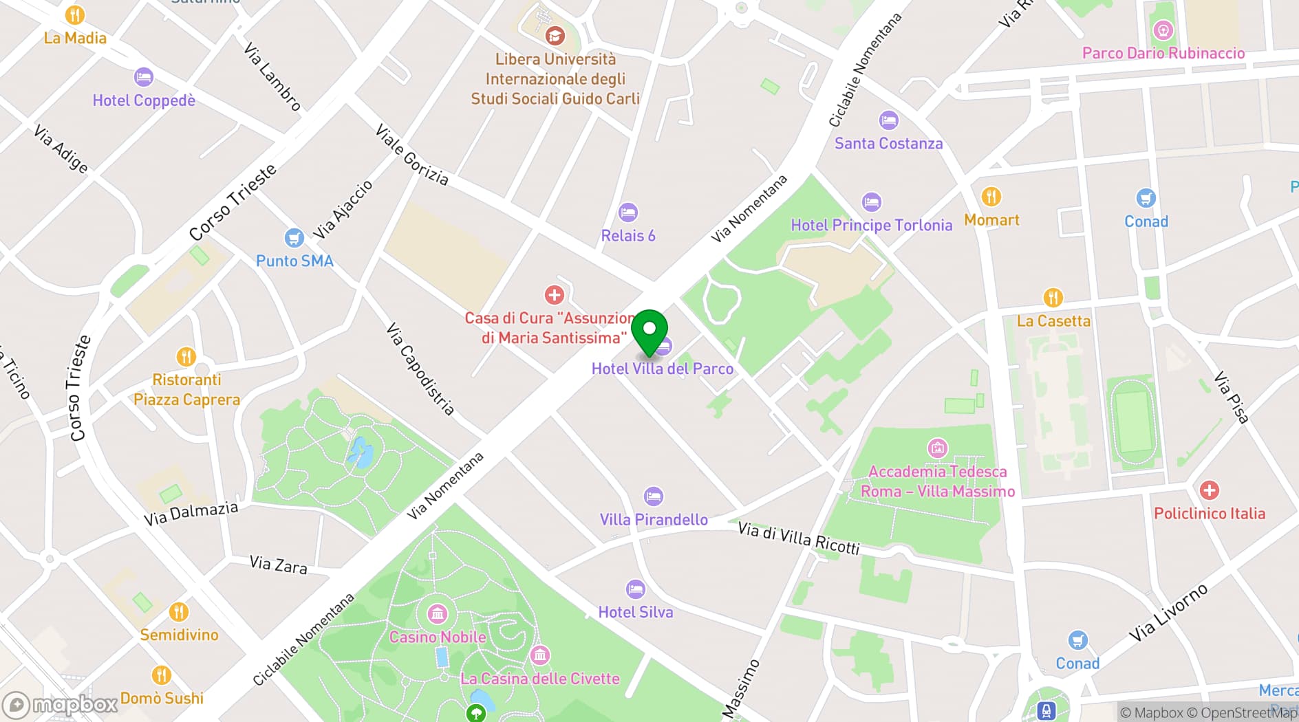 Map showing La Ville Rome