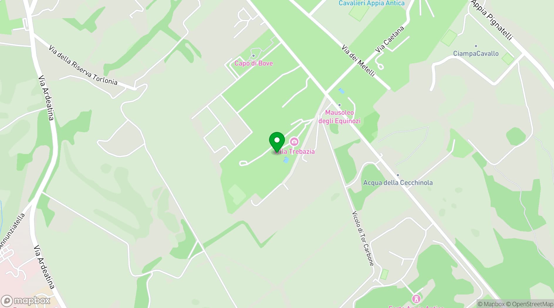 Map showing Villa Trebazia