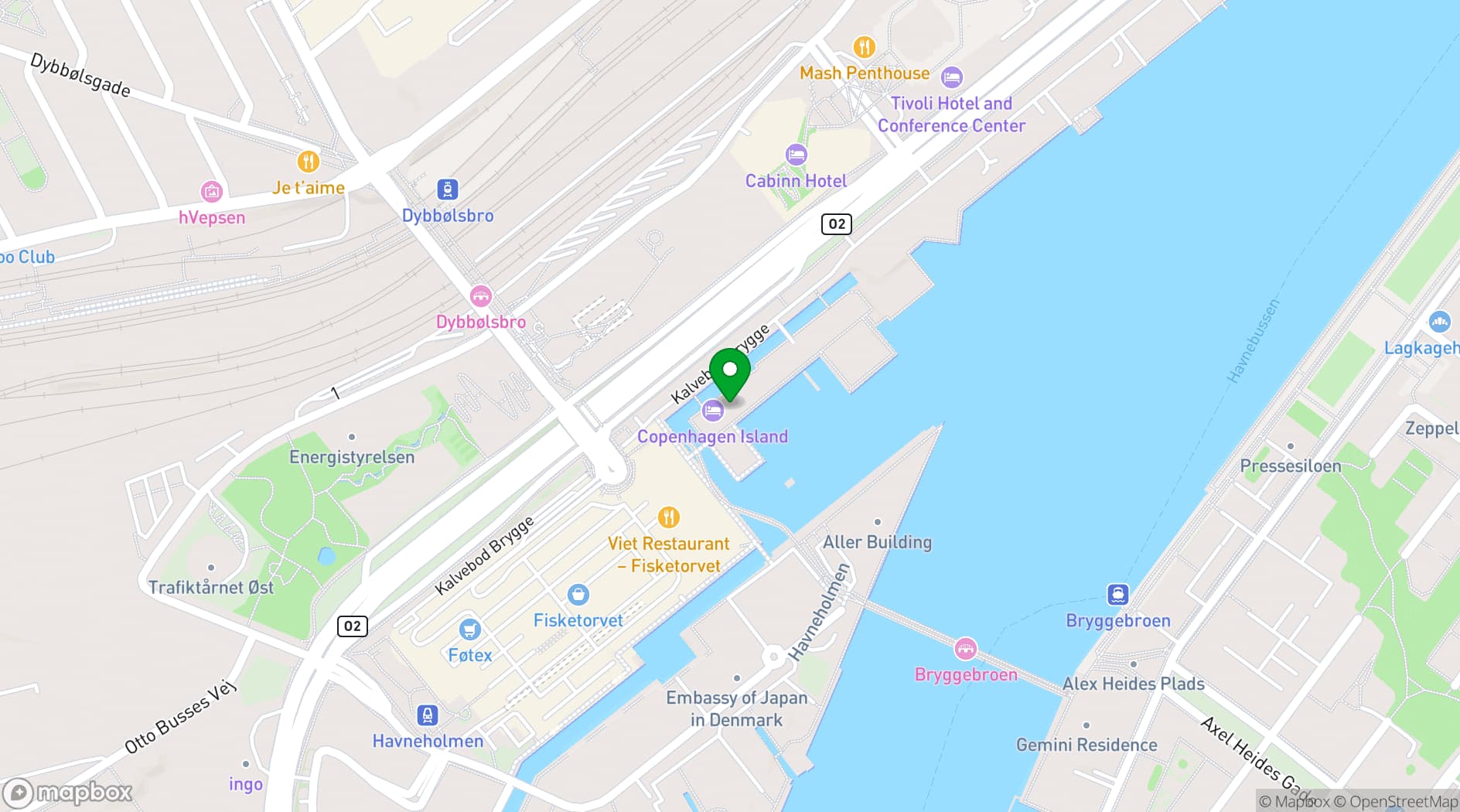Map showing Copenhagen Island