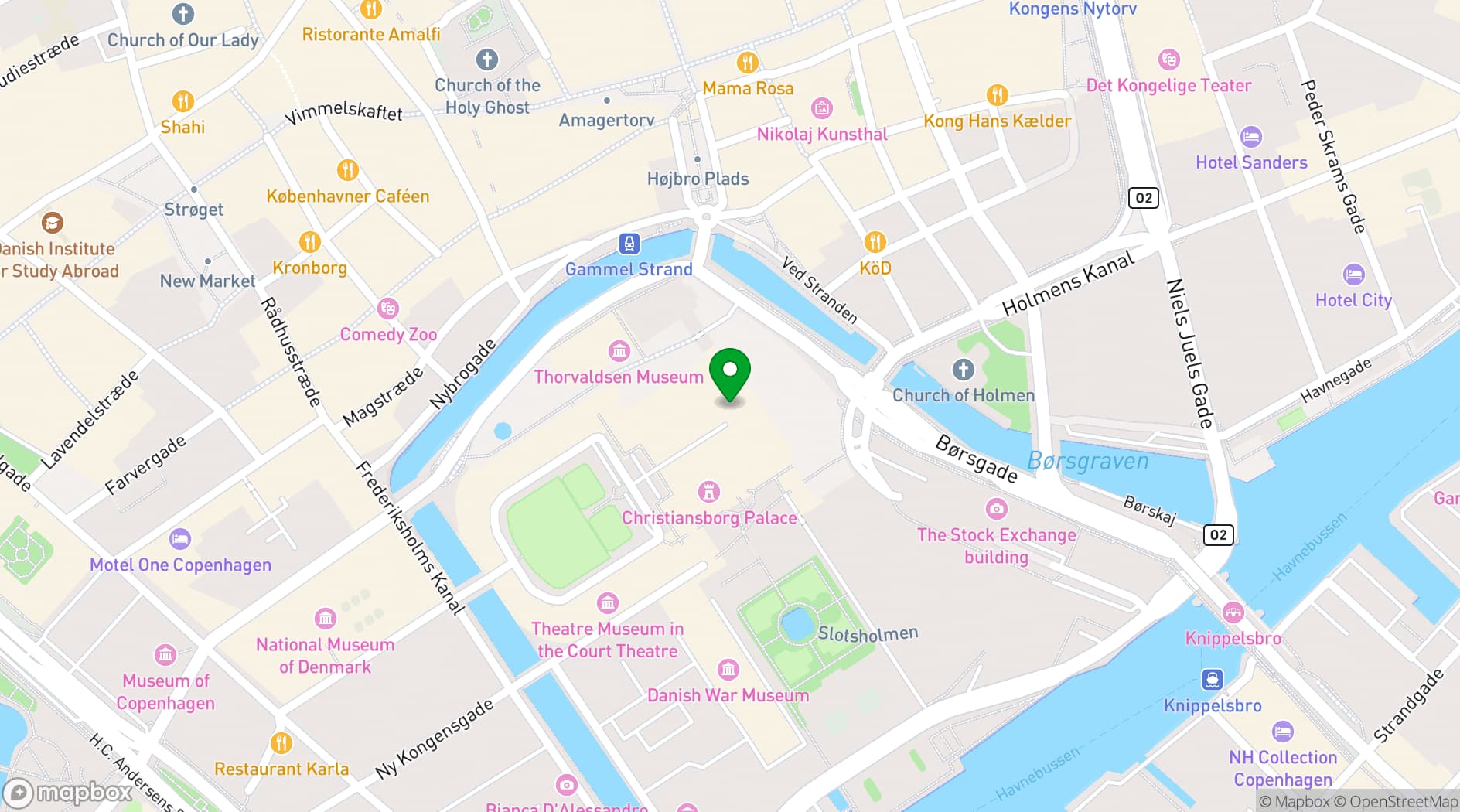 Map showing Christiansborg Slot