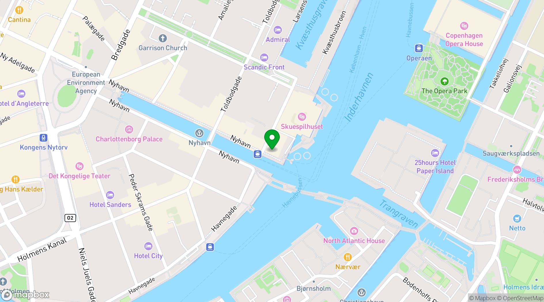 Map showing 71 Nyhavn Hotel