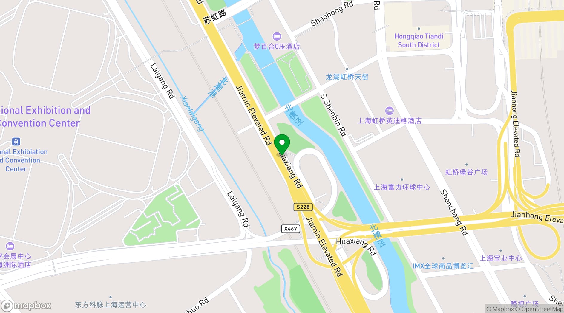 Map showing National Exhibition and Convention Center (Shanghai)
