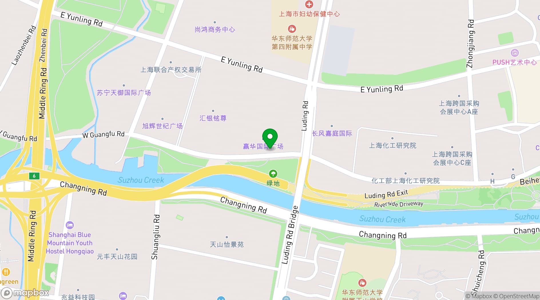 Map showing Courtyard Shanghai Changfeng Park
