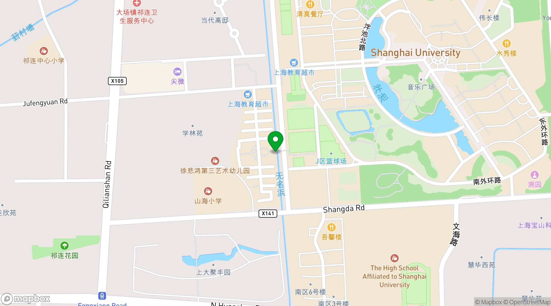 Map showing Shanghai University
