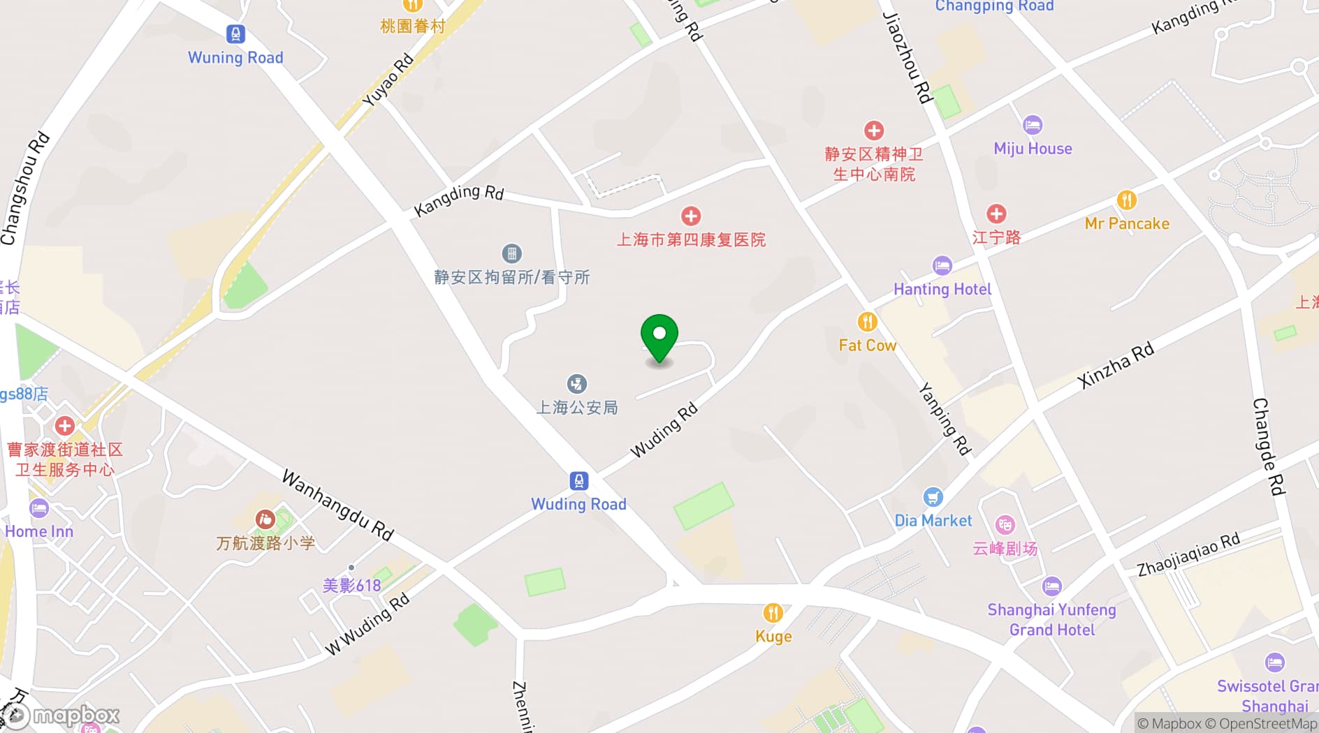 Map showing Fat Cow