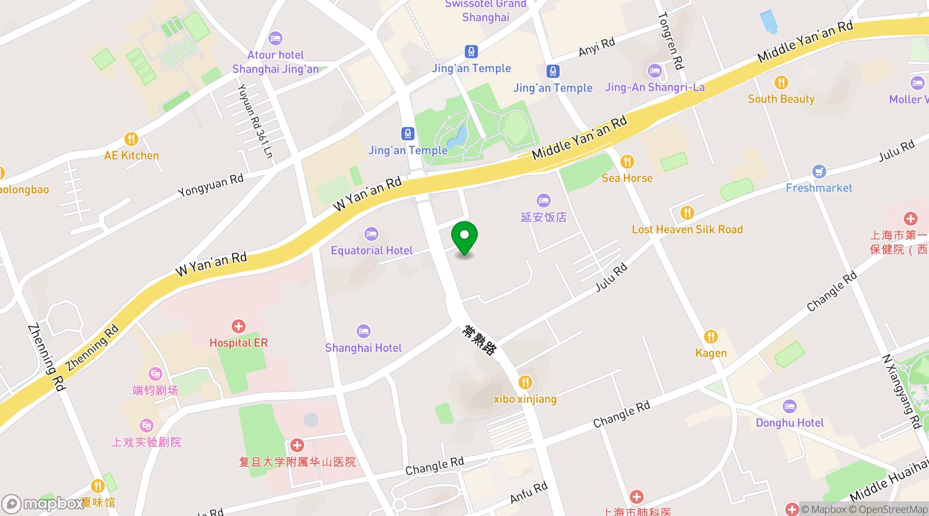 Map showing Shanghai Exhibition Center